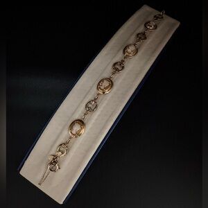 Vintage 1/20 14k Gold Filled Cameo Link Bracelet.